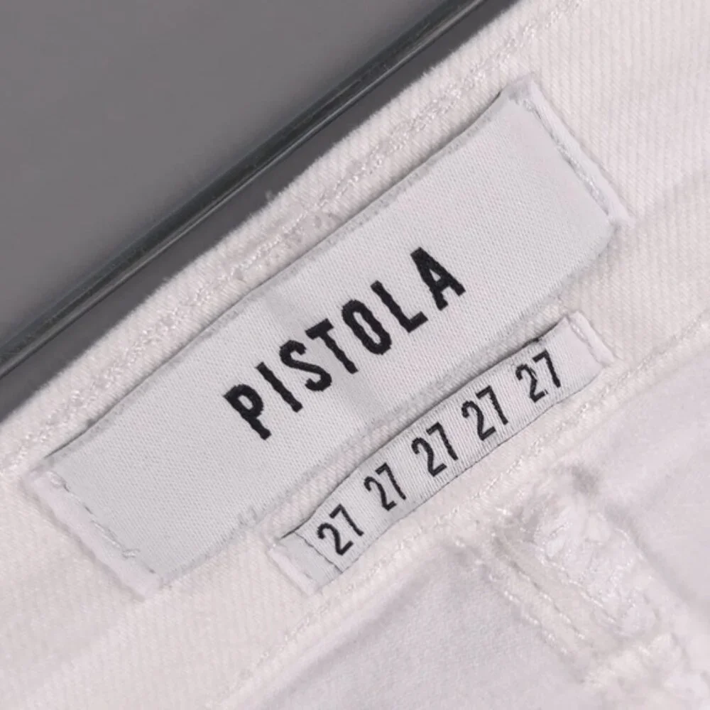 PISTOLA‎ REVOLVE Jeans White MidRise Semi Distressed Skinny P6822FTN-WAK Size 27